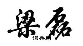 胡问遂梁磊行书个性签名怎么写