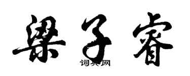 胡问遂梁子睿行书个性签名怎么写