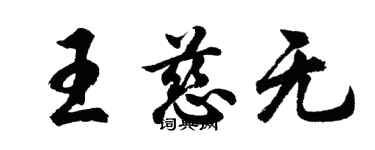 胡问遂王慈无行书个性签名怎么写