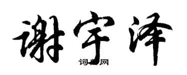 胡问遂谢宇泽行书个性签名怎么写