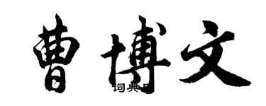 胡问遂曹博文行书个性签名怎么写