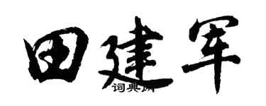 胡问遂田建军行书个性签名怎么写