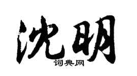 胡问遂沈明行书个性签名怎么写