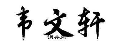 胡问遂韦文轩行书个性签名怎么写