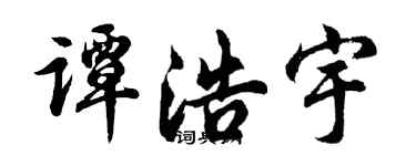 胡问遂谭浩宇行书个性签名怎么写