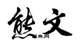 胡问遂熊文行书个性签名怎么写