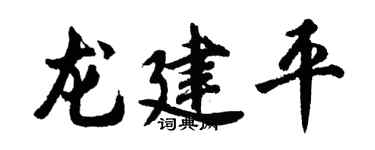 胡问遂龙建平行书个性签名怎么写