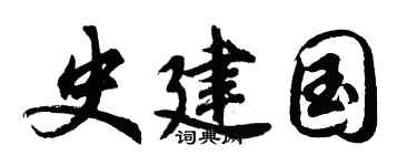 胡问遂史建国行书个性签名怎么写