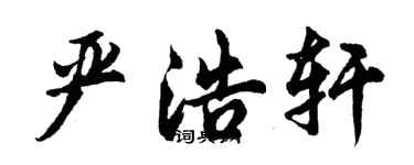 胡问遂严浩轩行书个性签名怎么写