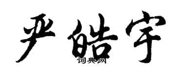 胡问遂严皓宇行书个性签名怎么写