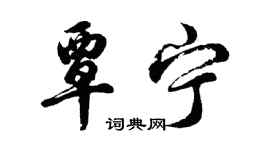 胡问遂覃宁行书个性签名怎么写
