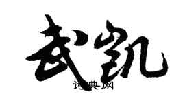 胡问遂武凯行书个性签名怎么写