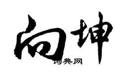 胡问遂向坤行书个性签名怎么写