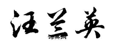 胡问遂汪兰英行书个性签名怎么写