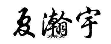 胡问遂夏瀚宇行书个性签名怎么写