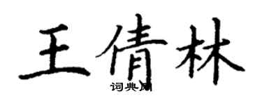丁谦王倩林楷书个性签名怎么写