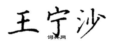 丁谦王宁沙楷书个性签名怎么写