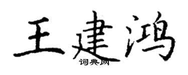 丁谦王建鸿楷书个性签名怎么写