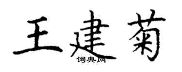 丁谦王建菊楷书个性签名怎么写