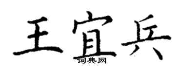 丁谦王宜兵楷书个性签名怎么写