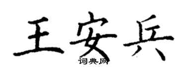 丁谦王安兵楷书个性签名怎么写