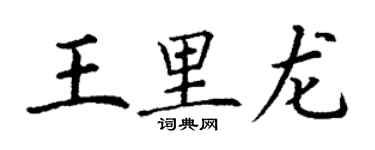 丁谦王里龙楷书个性签名怎么写