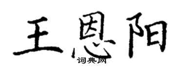 丁谦王恩阳楷书个性签名怎么写