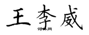 丁谦王李威楷书个性签名怎么写