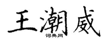 丁谦王潮威楷书个性签名怎么写