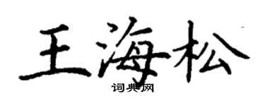 丁谦王海松楷书个性签名怎么写