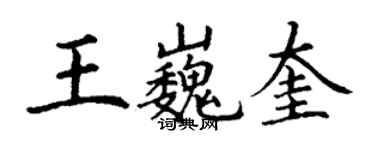 丁谦王巍奎楷书个性签名怎么写