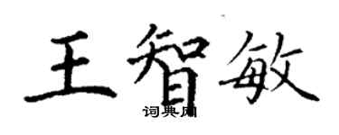 丁谦王智敏楷书个性签名怎么写