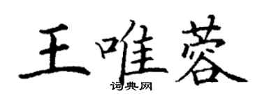 丁谦王唯蓉楷书个性签名怎么写