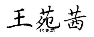 丁谦王苑茜楷书个性签名怎么写