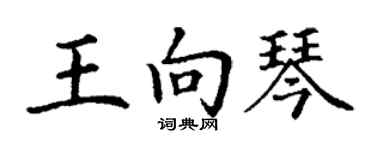 丁谦王向琴楷书个性签名怎么写