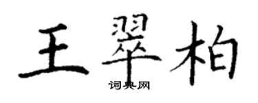 丁谦王翠柏楷书个性签名怎么写