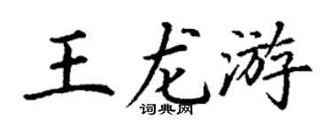 丁谦王龙游楷书个性签名怎么写
