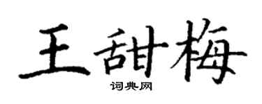 丁谦王甜梅楷书个性签名怎么写
