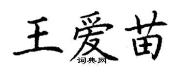 丁谦王爱苗楷书个性签名怎么写