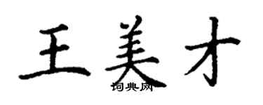 丁谦王美才楷书个性签名怎么写
