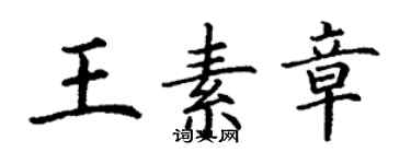 丁谦王素章楷书个性签名怎么写