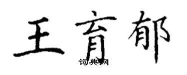 丁谦王育郁楷书个性签名怎么写