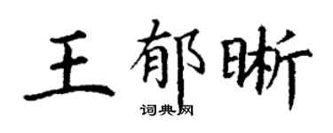 丁谦王郁晰楷书个性签名怎么写