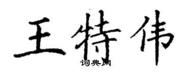 丁谦王特伟楷书个性签名怎么写