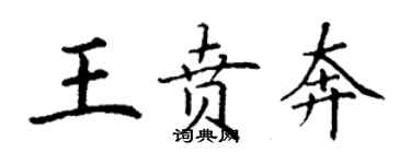 丁谦王贲奔楷书个性签名怎么写