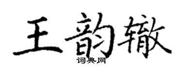 丁谦王韵辙楷书个性签名怎么写