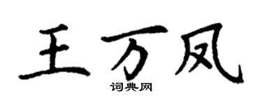 丁谦王万凤楷书个性签名怎么写