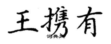 丁谦王携有楷书个性签名怎么写