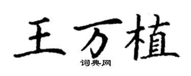 丁谦王万植楷书个性签名怎么写