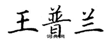 丁谦王普兰楷书个性签名怎么写